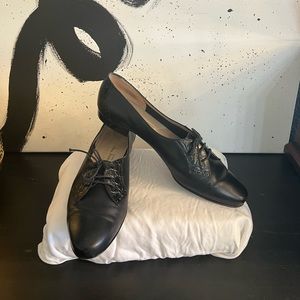 Salvatore Ferragamo Black leather loafer flats